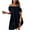 Black, variant on Womens Summer Dresses Casual Solid Color High Waist Beach Dresses Off the Shoulder Short Puff Sleeves Strapless Bandeau Elasticity Holiday Sundress Midi Dress
