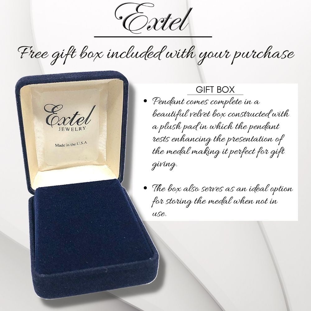 Extel Medium Pewter ST. KATERI EQUESTRIAN Medal Pendant Necklace Charm for Horse Rider