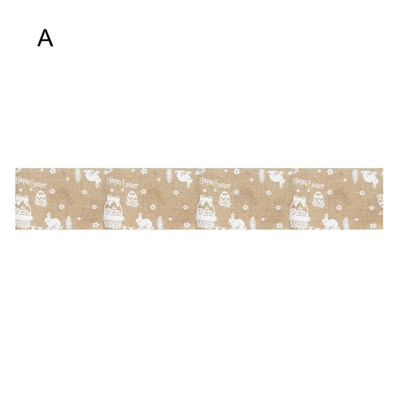 Boovnll Table Runner, Easter Bunny Eggs Polyester Cotton Printed Table Flag Table Decoration, Table Runners, Table Decor, Coffee Table Decor