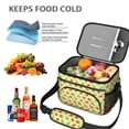 thumbnail image 5 of Dinosaur and Silhouette Yellow Pattern Insulated Lunch Box for Women Men, Medium Leakproof Cooler Bag with Adjustable Strap, 10"x6.7"x8", 5 of 6