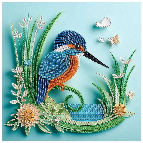 5D DIY Diamond Painting Kit Green Bird Special Shape Creative Diamond Craft Suitable for Home and Office Decor, Festive Gifts