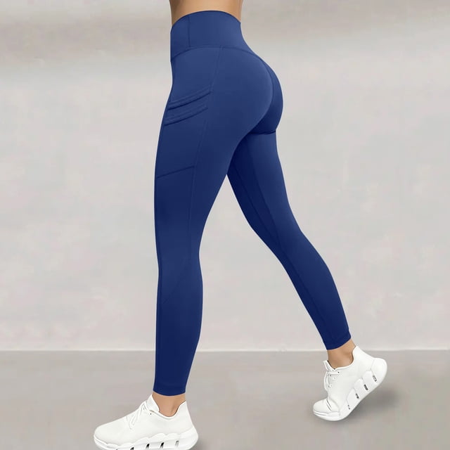 Pincandy Women's High Waist Yoga Pants - Long Length, Tummy Control, High Stretch with Pockets for Workout & Yoga