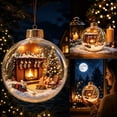 thumbnail image 2 of Christmas Light Up Crystal Clear Ornament Balls - Magic Winter World Scene, 3.15" Xmas Tree Hanging Decor with Warm Light, Reusable Sturdy Decor for Xmas Tree Home Mantel Window Festive Party, 2 of 6