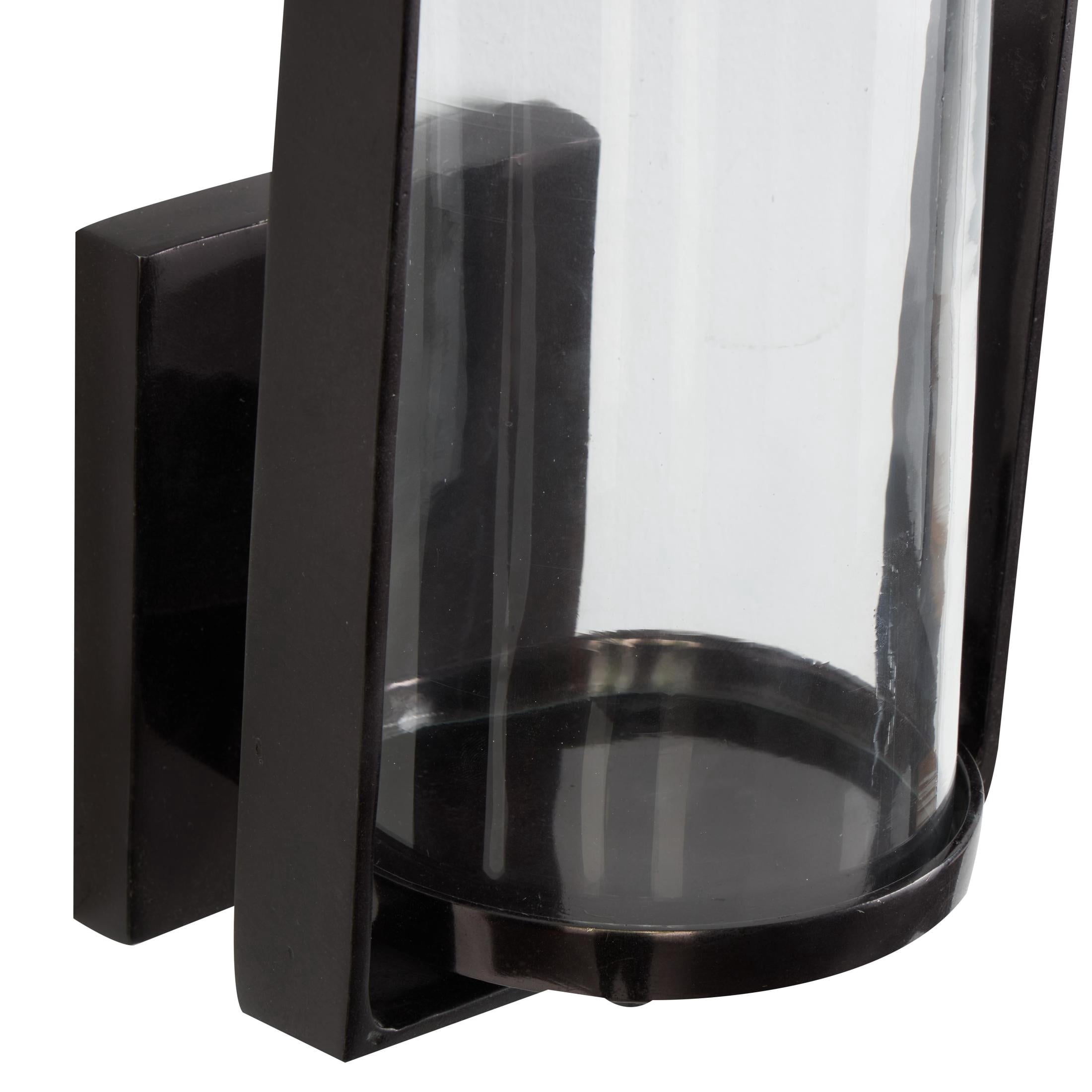 DecMode Black Metal Geometric Minimalistic Rectangular Wall Sconce
