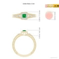 thumbnail image 5 of Angara Natural 0.15 Ct. Emerald with Diamond Halo Ring in 14K Yellow Gold for Women (Ring Size: 11.5), 5 of 10