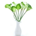 thumbnail image 2 of 10pcs elegante realista toque real artificial PU Calla Lily ramos de flores nupcial boda ramos de flores (verde), 2 of 4