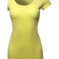 thumbnail image 4 of FashionOutfit Women's Solid Basic Cap Sleeves Scoop Neck Tee, 4 of 4