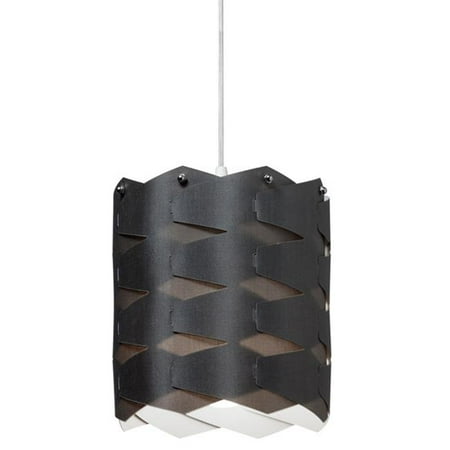 

1 Light Cross Hatch Pendant with White Shade