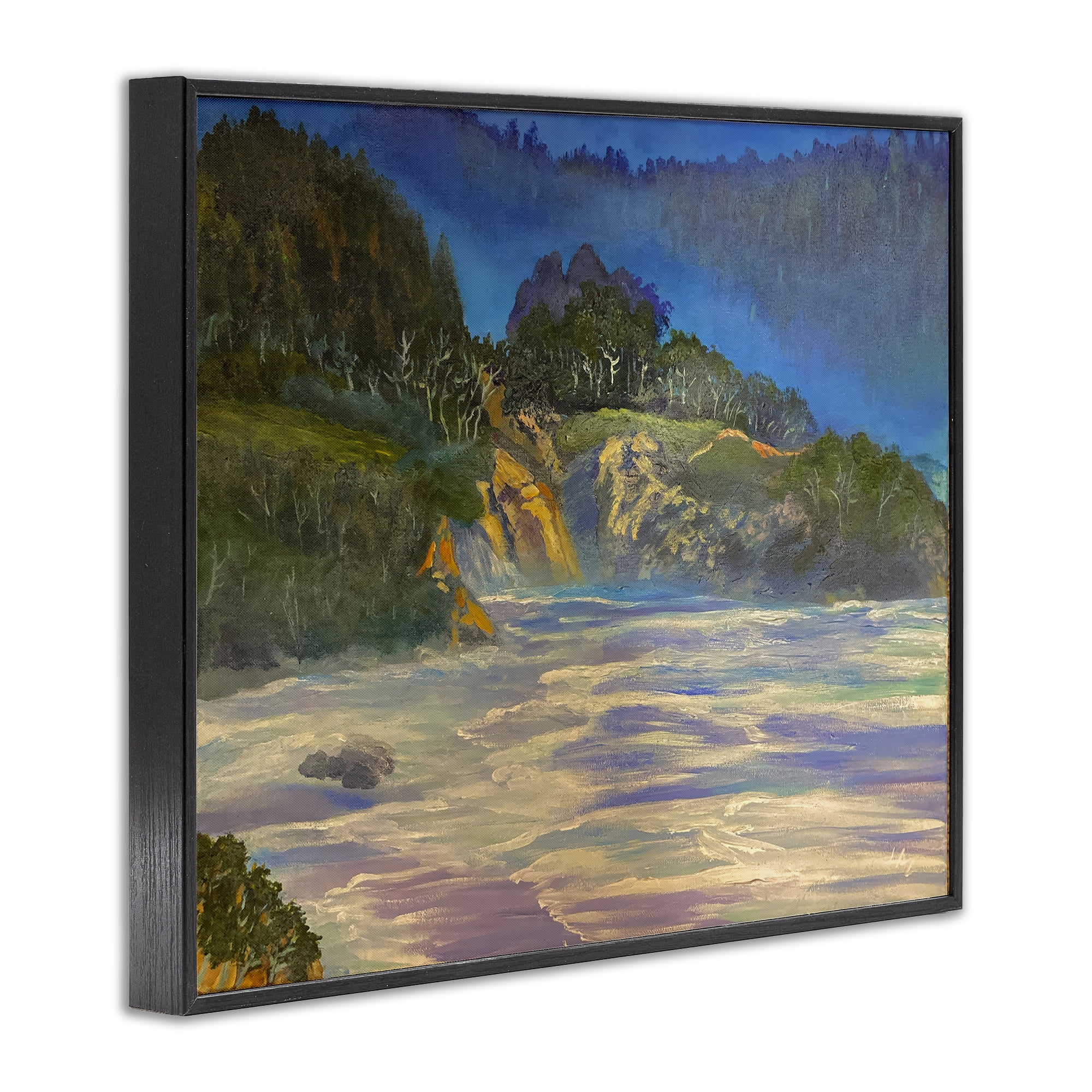 Stupell Industries Natural Wilderness Coastline Black Framed Giclee Art, design by Lee Ann Zirbes
