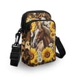 thumbnail image 3 of HELLHERO Horse Sunflower Polyester Messenger Bag Adjustable Strap Travel Leakproof, 3 of 7