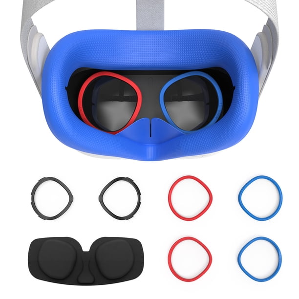VR Auriculares Anti-Scratch Lente de silicona Cubiertas Conjunto Reutilizable Realidad Virtual Equipo Protector Kit Surtido Suministros Gaming Azul Inevent EL005864-01