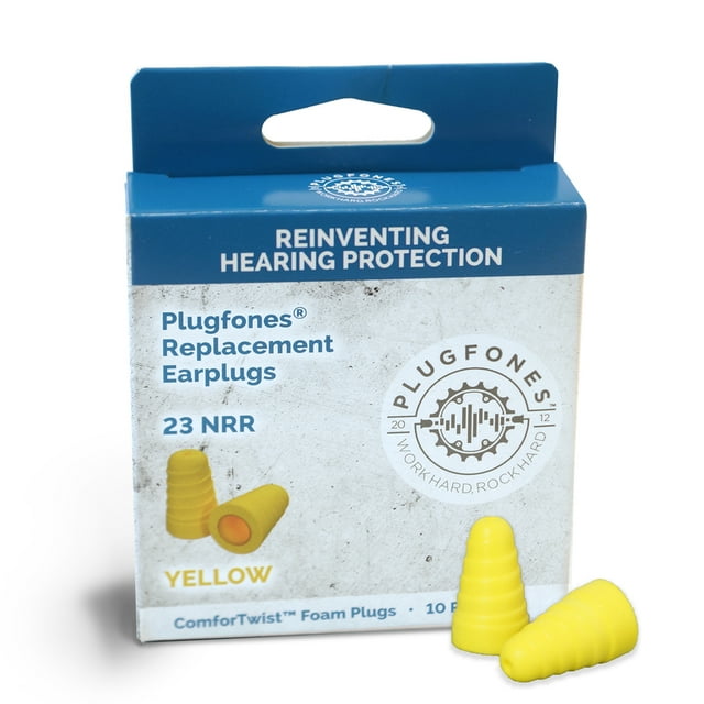 PLUGFONES Bouchons d'Oreilles RPLC Jaune 23DB (Lot de 1)