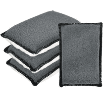 Mupvlun 4 Pcs Car Interior Cleaning Sponge, Auto Detailing Scrub Pads, Microfiber Scrubbing Pads for Leather Upholstery
