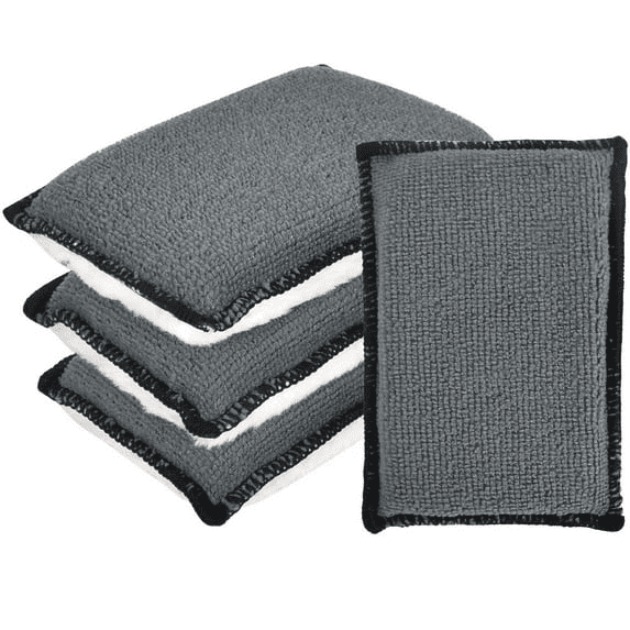 Mupvlun 4 Pcs Car Interior Cleaning Sponge, Auto Detailing Scrub Pads, Microfiber Scrubbing Pads for Leather Upholstery