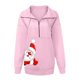 thumbnail image 3 of ICHUANYI Liquidación Sudadera de manga larga con cuello en V y cremallera con estampado navideño para mujer Blusa informal Tops ICHUANYI WER202308245575, 3 of 4