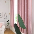 thumbnail image 5 of Romantic Eyelet Ring Top/Hooks Double-layer Tulle Sheer + Blackout Curtains Hollow-Out Stars Room Darkening Starry Curtain Lady Women Kids Girls Children Bedroom Decor, 5 of 8