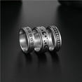 thumbnail image 4 of 6 Pieces Anxiety Rings Corruption Men Women Resistant Round Moon Phase Shape Anti-Pressure Small Wide Rings Jewelry with Chain Women Type 6, 4 of 8