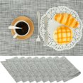 thumbnail image 1 of 8Pcs Dish Placemats Non-Slip PVC Table Mat Heat Resistant Dish Pad Washable Dish Place Mat Decorative Woven Texture Place Mats for Kitchen Dining Table Indoor Outdoor, 1 of 9
