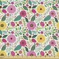 thumbnail image 1 of Folk Fabric by the Yard, Doodle Style Floral Pattern with Abstract Peonies Berries and Leafy Branches, Decorative Upholstery Fabric for Chairs & Home Accents, Multicolor by Ambesonne, 1 of 5