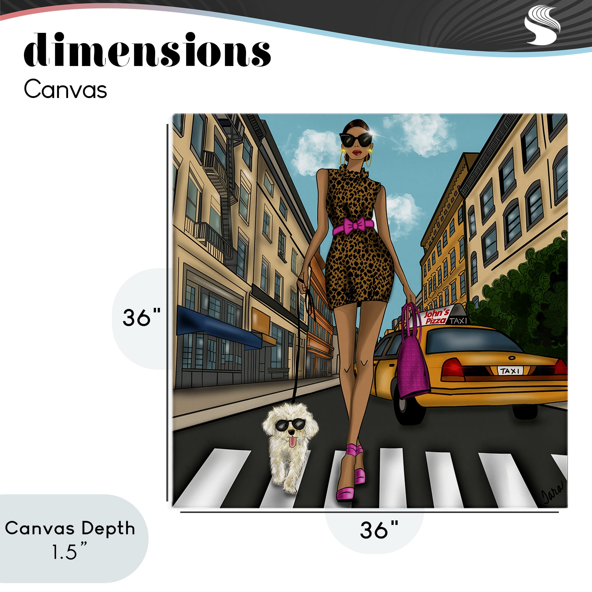 Stupell Industries Fashion Girl in Big City Canvas Wall Art, design by Tara Boone
