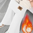 thumbnail image 4 of Fleece Lined Pants Women Winter Thermal Sherpa Warm Flare Leggings Comfy Soft High Waisted Yoga Pants with Pockets, 4 of 8