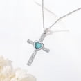 thumbnail image 4 of Coachuhhar Cross Necklace 925 Sterling Silver Heart Turquoise Filigree Pendant Religious Catholic Jewelry Christmas Gifts for Women, 4 of 7