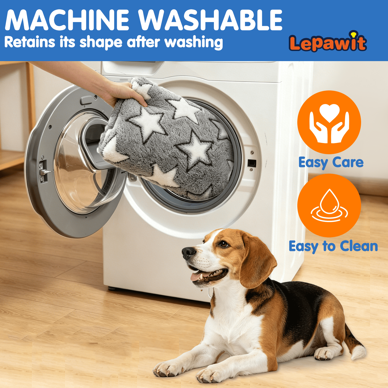 Lepawit Dog Cushion for Small & Medium Dogs, Non-Slip Pet Sleeping Pad, Soft & Durable Washable Dog Bed for Indoor & Outdoor Use