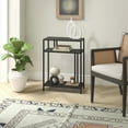 thumbnail image 6 of Evelyn&Zoe Cortland 22" Wide Rectangular Console Table with Metal Shelves, Blackened Bronze, 6 of 9