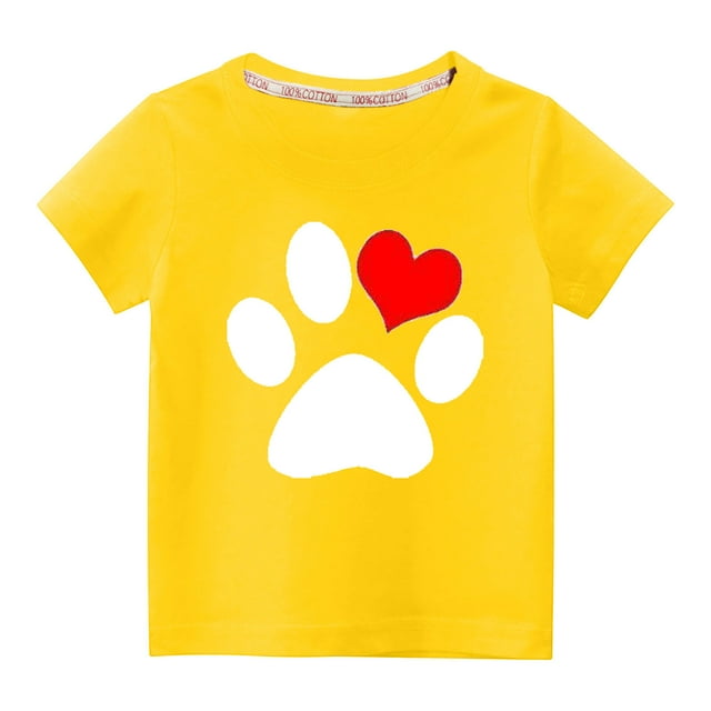 Mefallenssiah Bambin Garçons Filles Mode Mignon Col Rond Imprimé Manches Courtes top