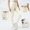 thumbnail image 5 of OQQ Women's 1 Piece Yoga Leggings Ribbed Seamless Workout High Waist Cross Over Athletic Exercise Leggings, 5 of 7