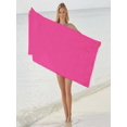 thumbnail image 5 of Cififendec Beach Towel, 31.5" x 51.2" Solid Color Super Soft Quick Dry Sand Free Oversized Bath Pool Swim Towel, Lightweight Travel Bath Towels Vacation Supplies, 31.5" x 51.2", Hot Pink, 5 of 5