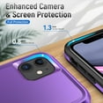 thumbnail image 3 of Entronix iPhone 11 Heavy Duty Case Shockproof And Anti-Scratch with Tempered Glass Protector, Purple, 3 of 7