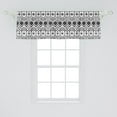 thumbnail image 2 of Tribal Window Valance, Black and White Hand-Drawn Tribal Sketched Mexican Aztec and Zigzags, Curtain Valance for Kitchen Bedroom Decor with Rod Pocket, 54" X 18", Black White, 2 of 3