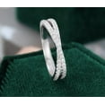 thumbnail image 3 of 14K Solid White Gold Unique Cross Intertwined Bridal Half Eternity Stacking Moissanite Ring Perfect Band For Birthday Gift, 3 of 4