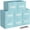 Blue, variant on Fabric storage cubes (Set of 8) 11 Inch Cube Storage Bin, Cube storage with 8 Labels Window Cards & a Pen, Foldable cube organizer bins,11x11 Storage bin, Cubby Organizer Boxes, Red