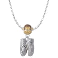 thumbnail image 1 of Delight Jewelry Silvertone Large Ballet Slippers Mia Monkey Charm Necklace, 1 of 4