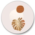 thumbnail image 2 of Designart - Tropical Palm Leaf & Abstract Geometry Shapes II - Modern Metal Circle Wall Art, 2 of 5