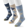 thumbnail image 4 of Men's Gold Toe 3179S Carlyle Argyle Crew Socks - 3 Pack (Chambrey/Oatmeal/Denim O/S), 4 of 6