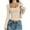 01# Beige, variant on Long Sleeve Crop Tops for Women Casual Scoop Neck Low Cut Ribbed Long Sleeve Shirt Slim Tshirts 01# Light Blue S
