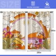 thumbnail image 3 of Boho Bohemian Mushroom Kitchen Curtains - Retro Abstract 70s Hippie Rustic Floral Modern Colorful Short Small Cafe Tier Curtains Decor Rod Pocket Window Drapes 36 Inch Length 2 Panels 28"x36", 3 of 5