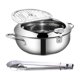 thumbnail image 4 of Olla freidora de acero inoxidable, utensilios de cocina extraíbles multiusos con termómetro plata 28cm y clip, 4 of 9