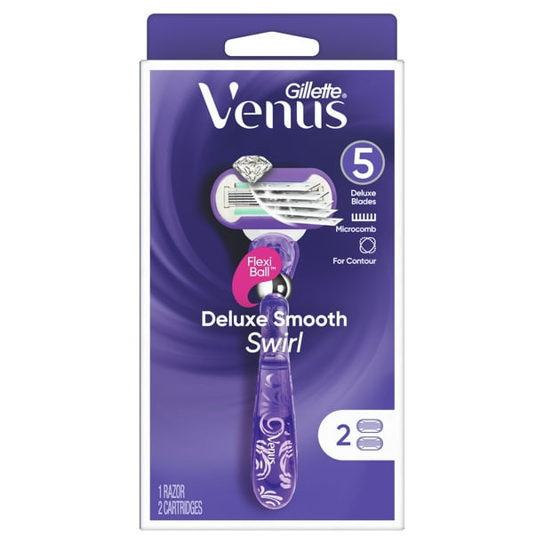 Gillette Venus Deluxe Smooth Swirl Womens Razor, 2 Blade Refills