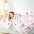 thumbnail image 4 of Feelyou Girly Pink Bowknot Queen Comforter Set, Kawaii Princess Bow-tie Bedding Sets, Cartoon Ribbon Style Reversible Bedding Comforter Set, Lightweight Room Decor, 3-Piece, 4 of 8