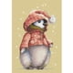 thumbnail image 1 of Hilo bordado pingüino de invierno punto de cruz completo 14CT algodón contado 24x35cm, 1 of 9