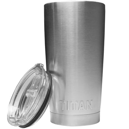Double Walled Cups - Titan 20oz Stainless Steel Tumbler Cup Double Wall Insulated w/ Slider Lid