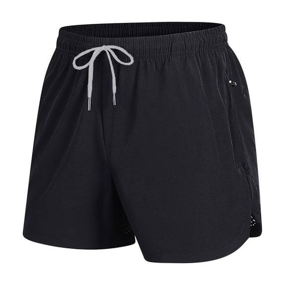 Qgtaibl L Running Training Shorts for Men Big and Tall Elastic Waist Drawstring Athletic Short Pants Summer Clothes Black