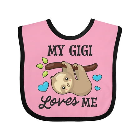 

Inktastic My Gigi Loves Me with Sloth and Hearts Gift Baby Boy or Baby Girl Bib