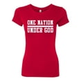thumbnail image 2 of Wild Bobby One Nation Under God Inspirational/Christian Women Slim Fit Junior Tee, Red, Small, 2 of 5