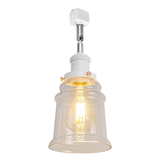 Kiven 1-Light H-Type Track Lighting Heads,Modern Track lighting Pendant with Flexible Gooseneck, Adjustable Decorative Track Lighting Fixture,White Finish