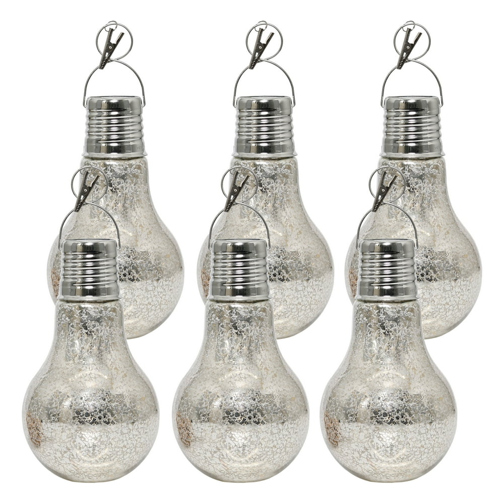 Westinghouse 6PK Solar Silver Mercury Glass Lanterns String Lights